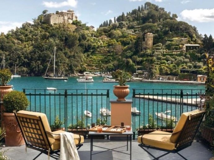 Splendido Mare terrace overlooking Portofino